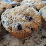 Gluten free lemon blueberry coffee cake muffins